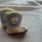 Newborn light blue cowboy booties