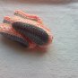 Newborn two toned peach and gray moccasins