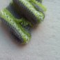 Newborn two toned  light green, and gray moccasins