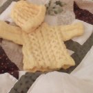 Hand Knit Cabled yellow Dress and Headband for the American Girll Doll