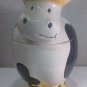 vintage cow cookie jar yellow hat and boots