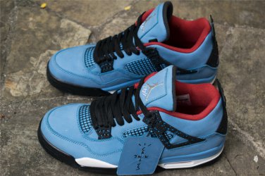 Jordan 4 cactus jack hot sale blue