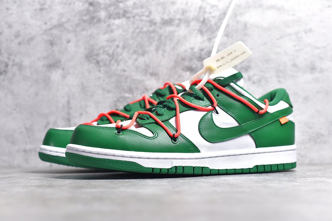 pine green dunk low off white