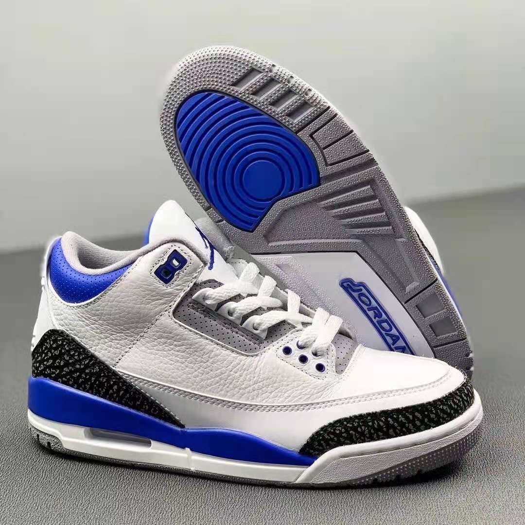 retro 3 white blue