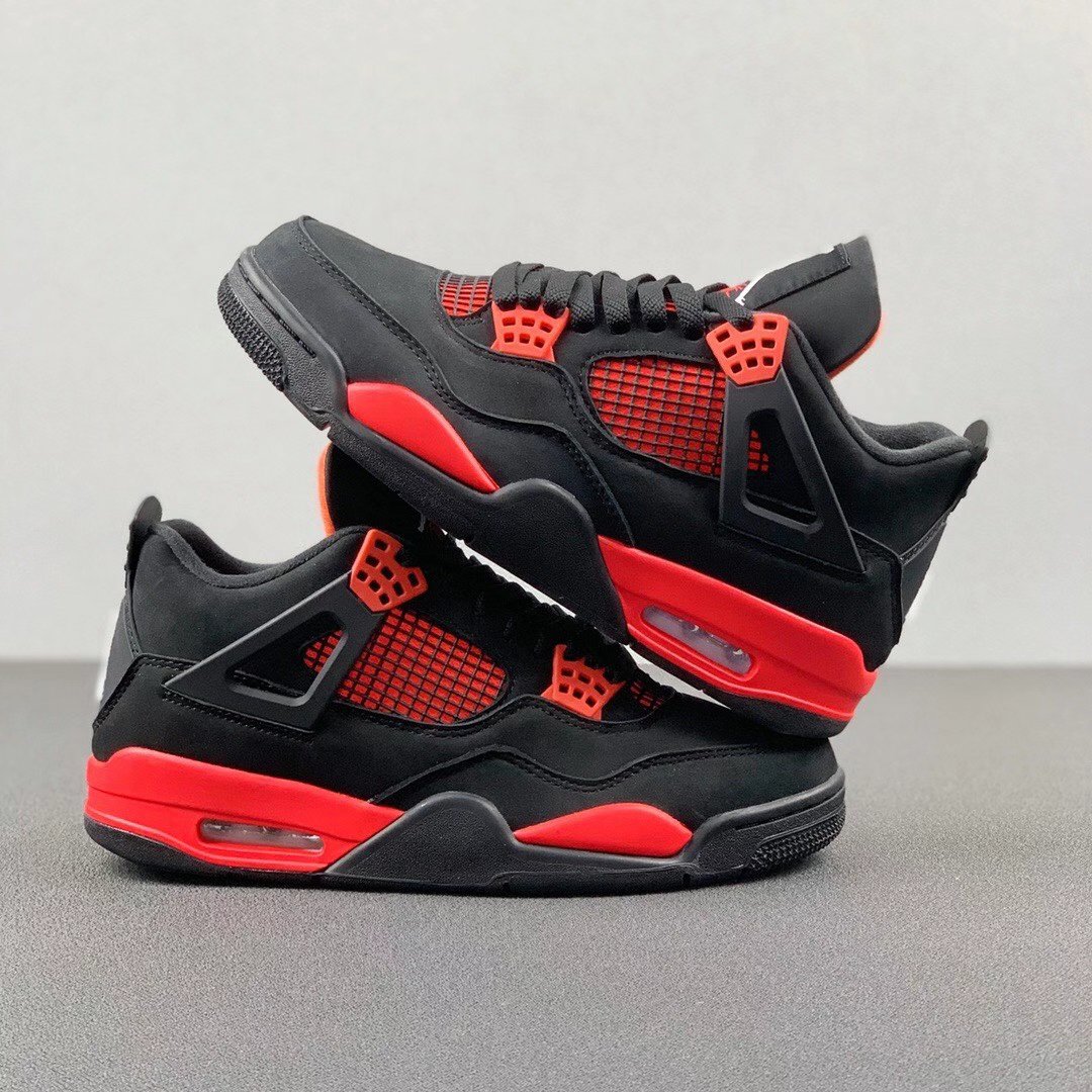 Jordan 4 Retro Black Red Thunder