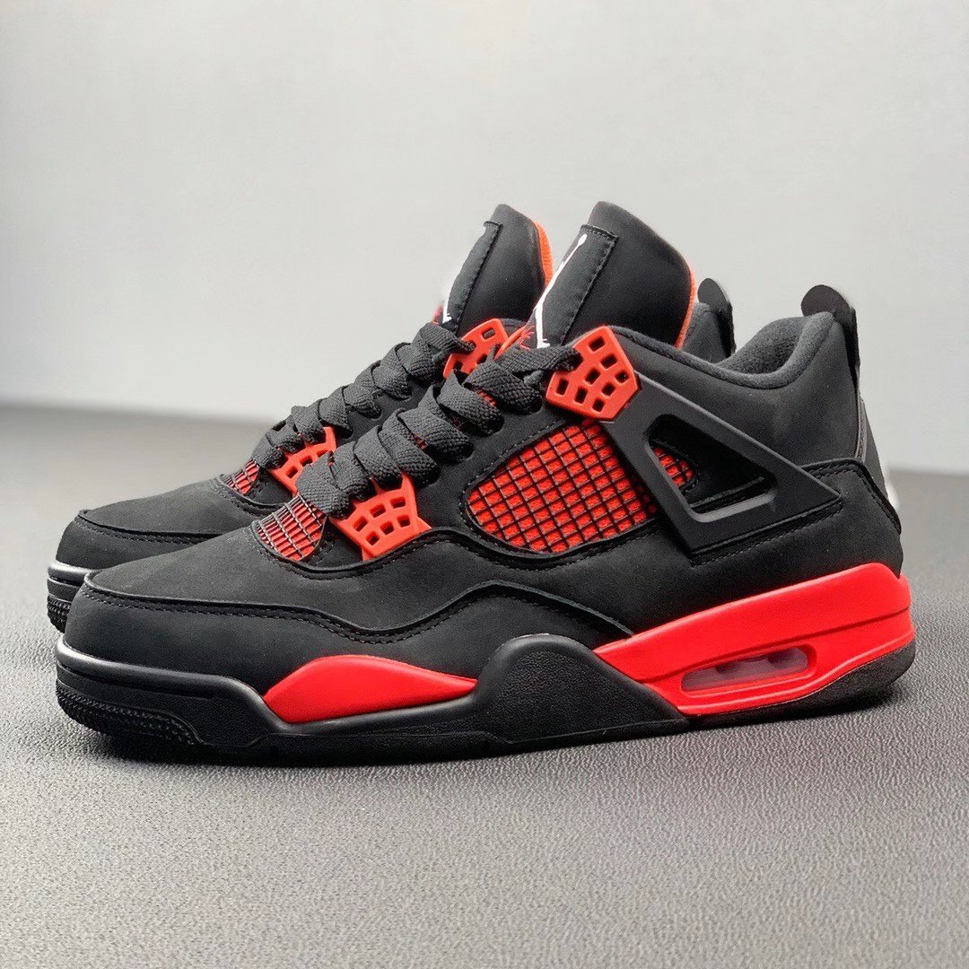 Jordan 4 Retro Black Red Thunder