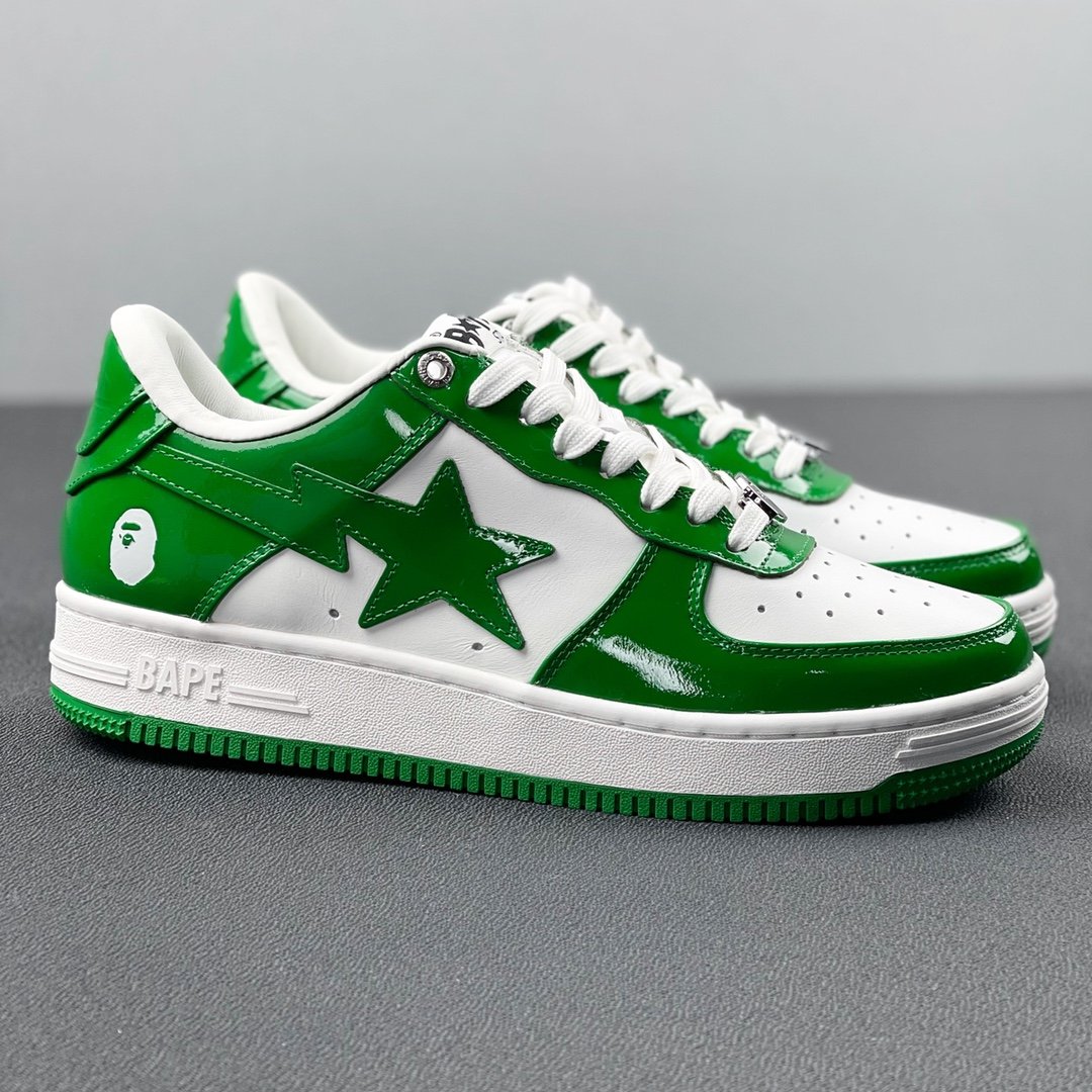 A Bathing Ape Bape Sta Low White Green