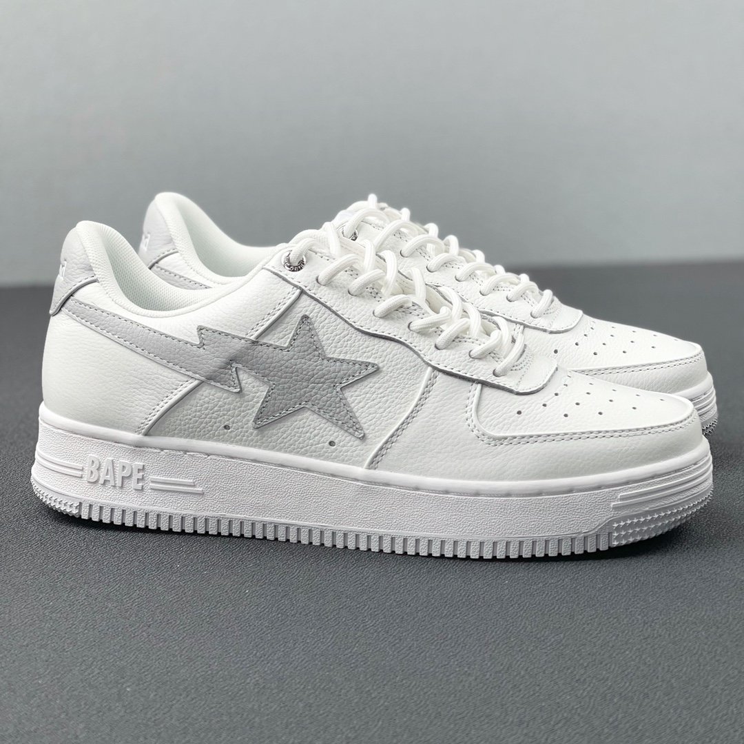 A Bathing Ape Bape Sta Low White Grey