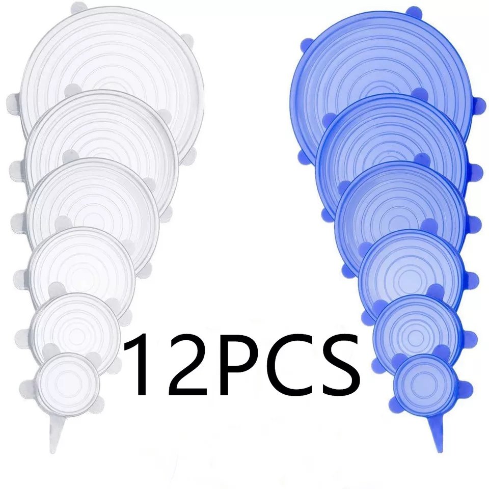 6pcs Silicone Lid Stretch Lids Universal Silicone Bowl Pot Lid Silicone Cover Pan Cooking Food Fresh