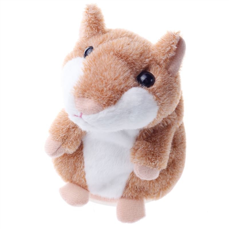 LYGF E00199-2 Creative Toys Talking Hamster  Pet Electronic Speak Record Plush Baby Khaki