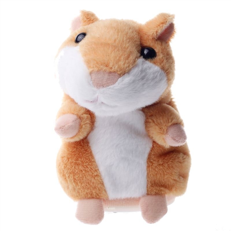 LYGF E00199-2 Creative Toys Talking Hamster  Pet Electronic Speak Record Plush Baby Yellow
