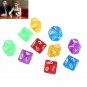 10pcs Set Games Multi Sides Dice D10 Gaming Dices Game Playing 5 Color