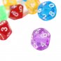 10pcs Set Games Multi Sides Dice D10 Gaming Dices Game Playing 5 Color