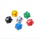 6pcs set D20 Dice Opaque Twenty Sided Dice Multi Color Gaming Resin Polyhedral