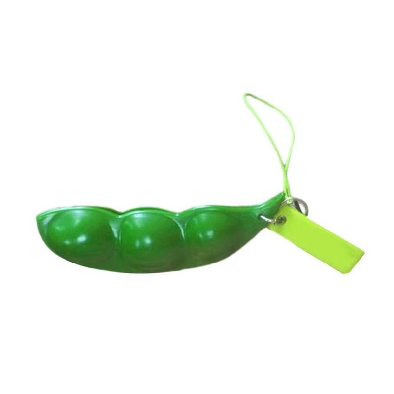 Funny Extrusion Bean Decompression Toys Phone Key Ring Pendant Decoration