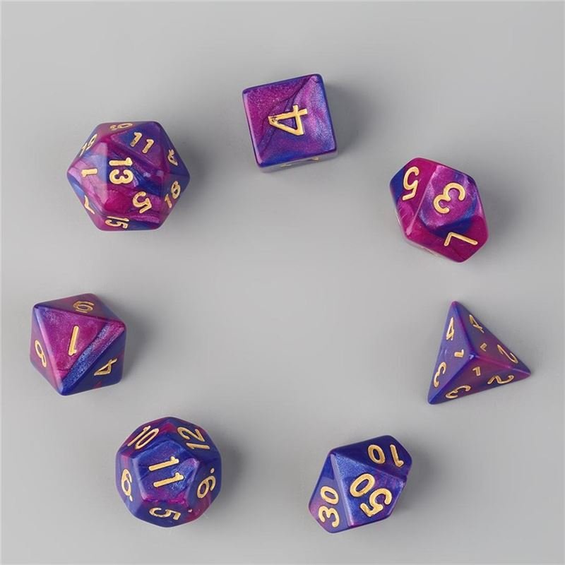 7pcs D4 D6 D8 D10 D12 D20 Multi Sided Game Role Playing Dual Color Dices