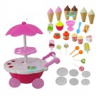 Girl Candy Cart Ice Cream Shop Supermarket Trolley Kids Toys With Light Music