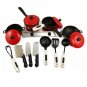 13pcs pack Mini Kitchen Cooking Toys Kitchen Appliance Play Food Toy Set for Kids Red Red