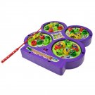 Battery Powered Electronic Rotating Magnetic Fishing Game with Music Kids Toy Gift Four-pl