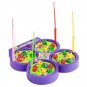 Battery Powered Electronic Rotating Magnetic Fishing Game with Music Kids Toy Gift Four-pl