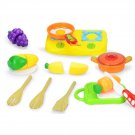 Cooks Kitchen Playset Cutting Food Play Set Fruits & Vegetables Connected with Velcro
