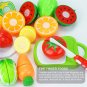 Cooks Kitchen Playset Cutting Food Play Set Fruits &amp; Vegetables Connected with Velcro