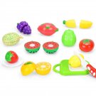 Cooks Kitchen Playset Cutting Food Play Set Fruits Connected with Velcro 14pcs