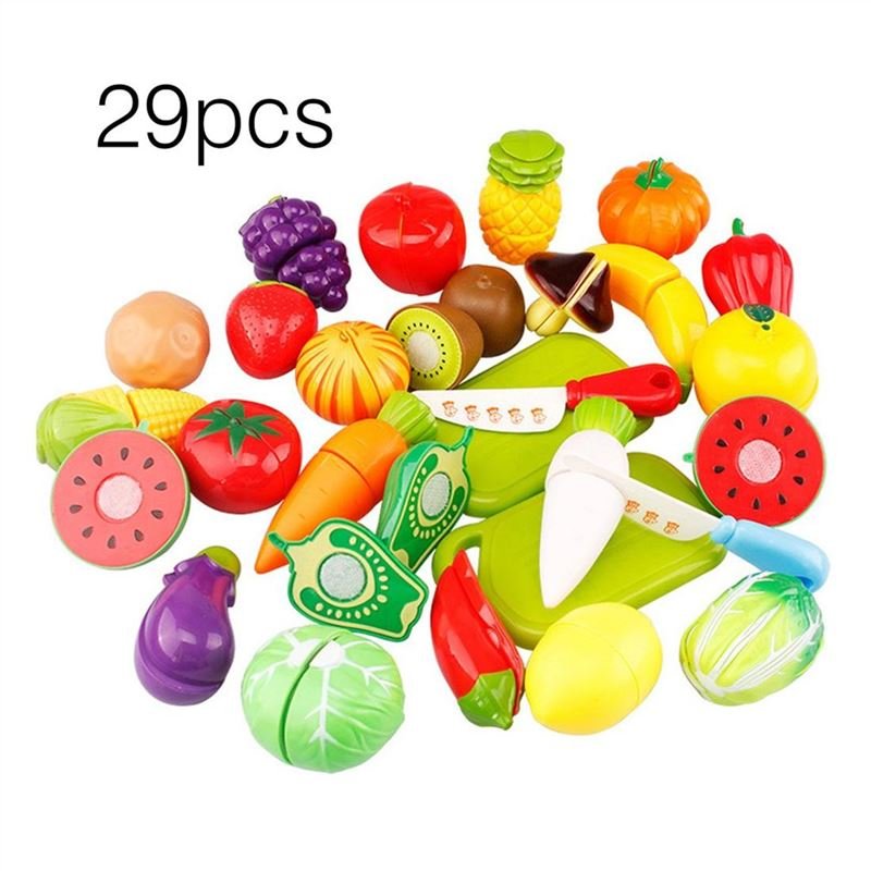 29PCS SET Unique Children Kids Cutting Fruit Vegetable Food Play Kitchen Toys