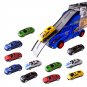 Kids Toy Simulation Car Container Car with 12pcs Mini Alloy Cars with Slide Way Portable H