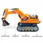 Kids Toy Simulation Excavator Model Sound Lighting Battery Powered Omni-directional Yellow