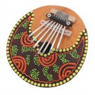 Kalimba Thumb Piano 7 Keys Tunable Coconut Shell Painted Musical Instrument