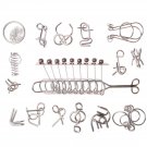 Brain Teasers Metal Wire Puzzle 16pcs Set Educational Toy Metal Color