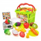 Cutting Food Play Set Fruits & Vegetables Connected with Velcro 15pcs