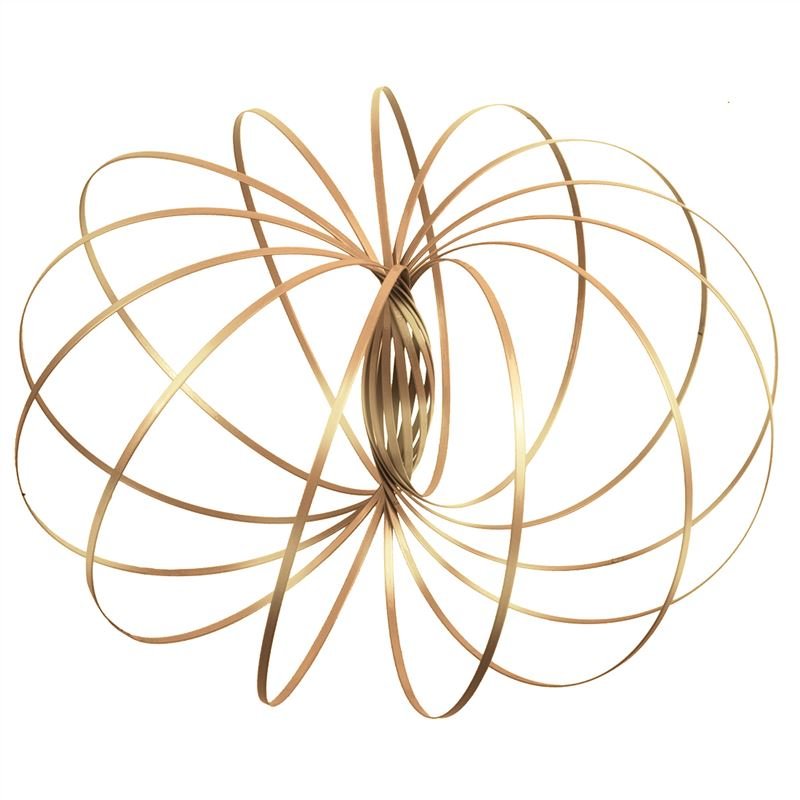 Magic Ring Kinetic Spring Toy Stainless Steel Springs Interactive 3D Shaped Flow Ring Gold