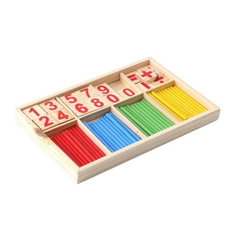 Math Manipulatives Wooden Counting Sticks Kids Preschool Educational Toys