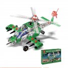 270 Piece Metal Toy Military Action Metal Building Kit Apache Armed Helicopter