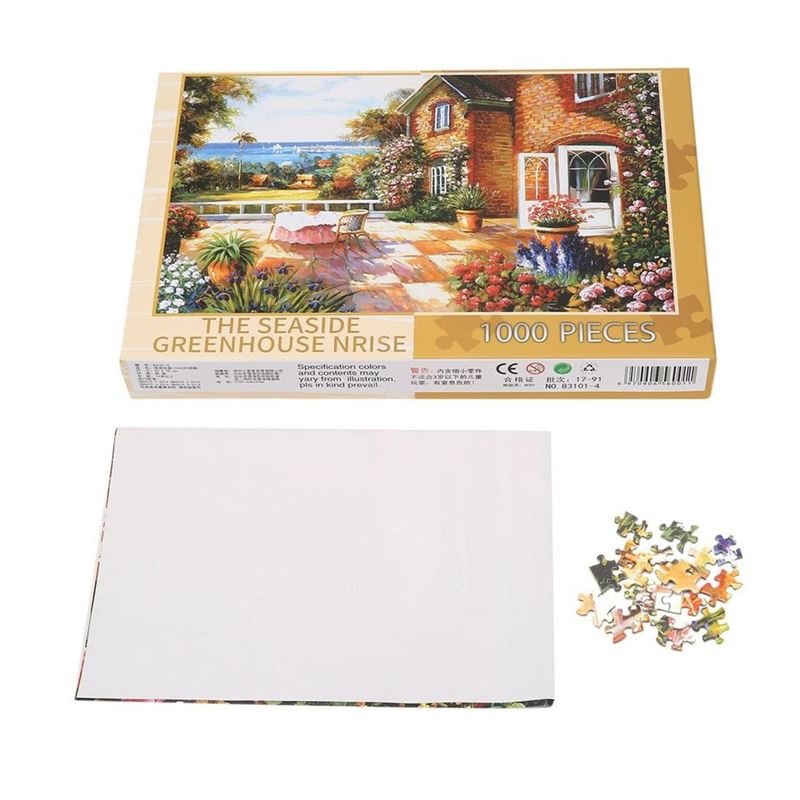 1000pcs The Seaside Greenhouse Puzzle Paper Jigsaw Puzzle Educational Toys