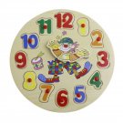 Wooden Puzzle Toys Cognitive Jigsaw Cartoon Geometry Clock For Baby Children