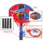 Basketball Stands Height Adjustable Kids Basketball Goal Hoop Toy Set Black Rod Yellow Bas
