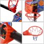 Basketball Stands Height Adjustable Kids Basketball Goal Hoop Toy Set Black Rod Yellow Bas