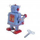 Vintage Metal Tin Drumming Robot Clockwork Wind Up Tin Toy Collectible