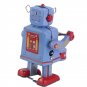 Vintage Metal Tin Drumming Robot Clockwork Wind Up Tin Toy Collectible