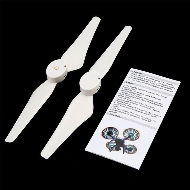 1Pair Chargeable LED Flash Propellers CW CCW Blades for DJI Phantom 3 Series