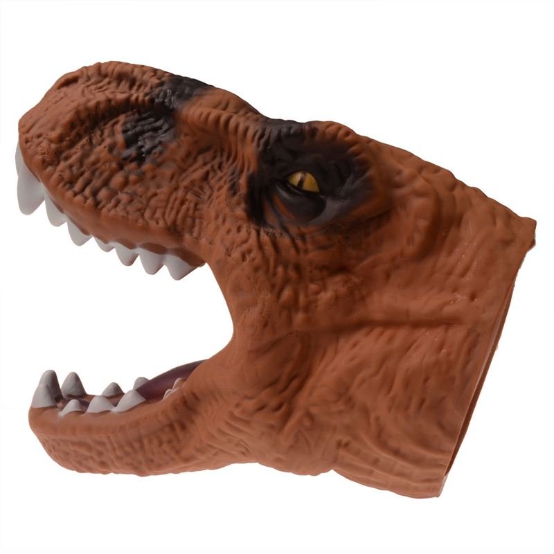 Dinosaur Head Hand Gloves Puppet Velociraptor Head Toy Maroon Maroon