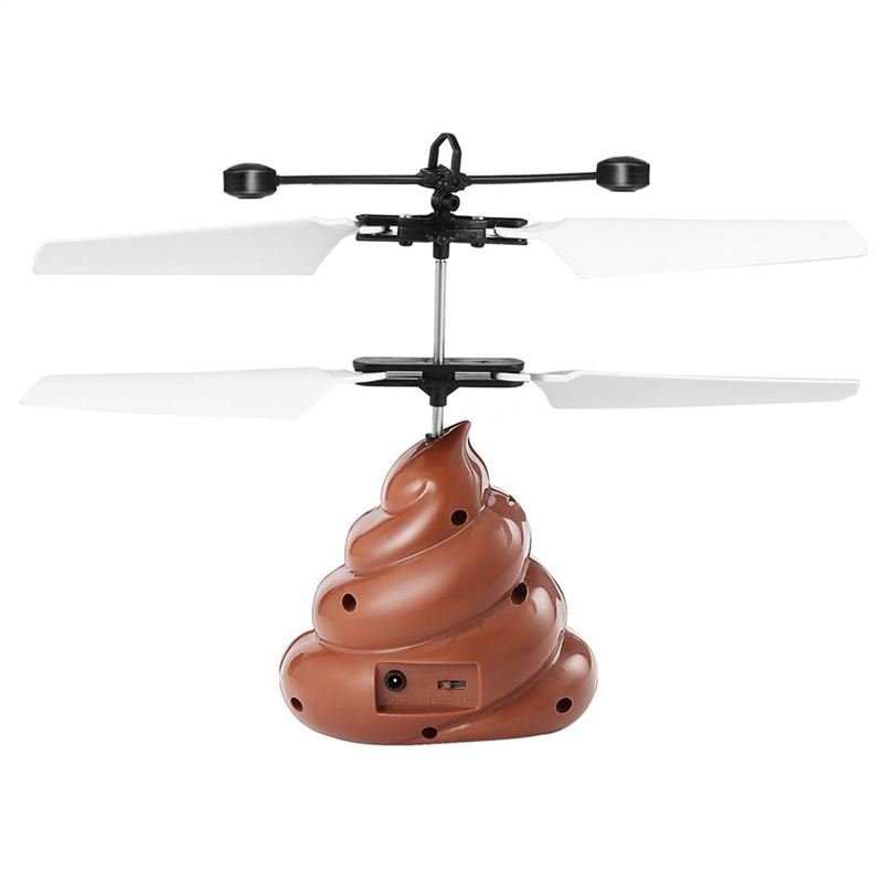 Poop Shaped Flying Hovering UFO Infrared Sensor Hand Induced LED Kids Toys