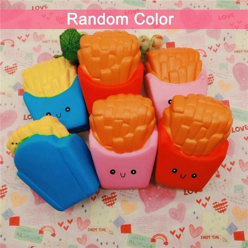 Fries Shape Decompression Props Colorful Simulative Fries Slow Rebound Props