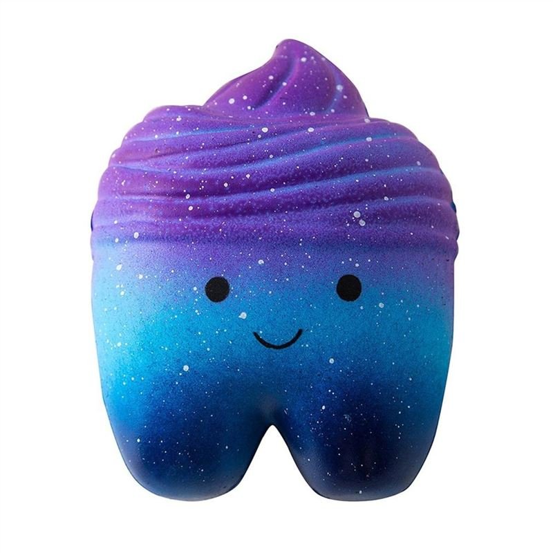 Small Size Sky Smile Face Teeth PU Slow Rising Toy for Relieves Stress