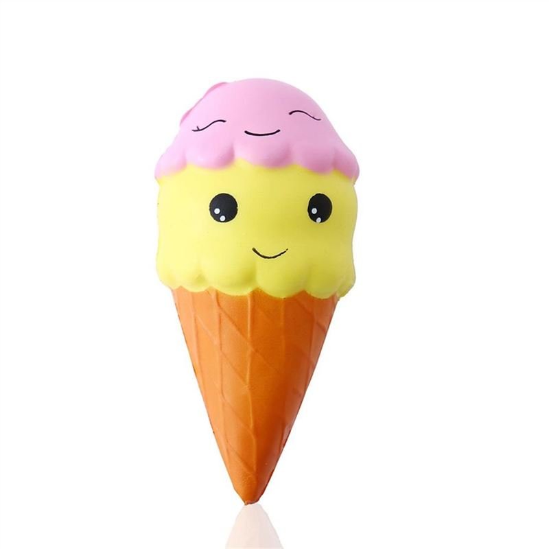 Soft PU Double Smiley Face Ice Cream Shape Slow Rising Toy Decompression Toys