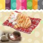 New Lovely Simulation Animal Doll Plush Sleeping Cats with Sound Kids Toy