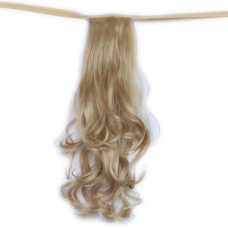 Man Wu Wig Tie On Ponytail Banded Curly Hair Wig 22#